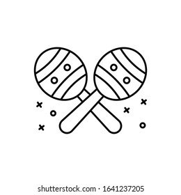 Maracas, musical instrument icon. Simple line, outline vector elements of last day of carnival icons for ui and ux, website or mobile application