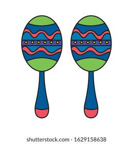 maracas musical instrument isolated icon vector illustration design