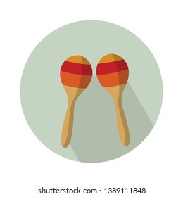 Maracas musical instrument line icon. flat style sign for mobile concept and web design. Percussion maracas flat vector icon. Brazilian carnival, masquerade, party symbol, logo illustration