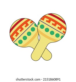 Maracas musical instrument, one of the symbols of Latin American music