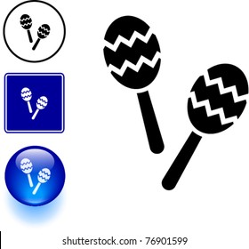 maracas musical instrument symbol sign and button