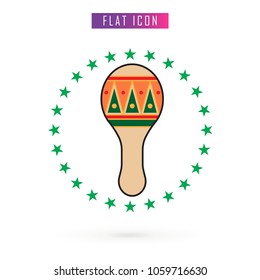 Maracas Musical Instrument Vector Icon 