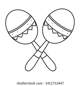 maracas musical instruments in black and white