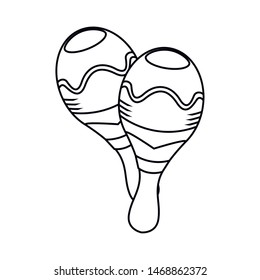 maracas musical on white background
