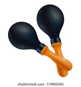 Maracas on a white background
