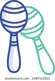 Maracas outline color vector illustration