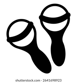 Maracas pair solid icon, tropical voyage concept. Vector graphics. Festival maracas, musical instrument sign on white background, style mobile or design