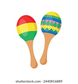 Maracas pair. Vector illustration of colorful maracas isolated on white background