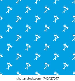 Maracas pattern repeat seamless in blue color for any design. Vector geometric illustration
