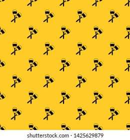 Maracas pattern seamless vector repeat geometric yellow for any design
