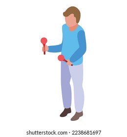 Maracas play icon isometric vector. Music school. Band party