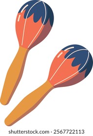 Maracas reggae music instrument vector illustration