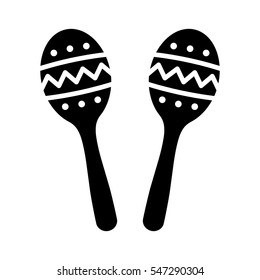 Maracas, rumba shakers or shac-shacs musical instrument flat icon for music apps and websites