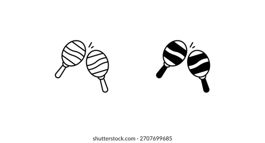Icono de conjunto de maracas con fondo blanco Vector Ilustración de stock