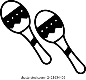 Maracas solid glyph vector illustration