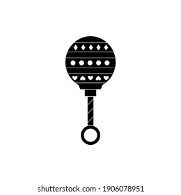 Maracas toy silhouette vector black design