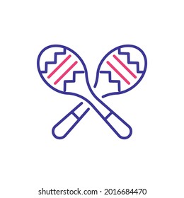 Maracas vector 2 colours icon style illustration. EPS 10 file 