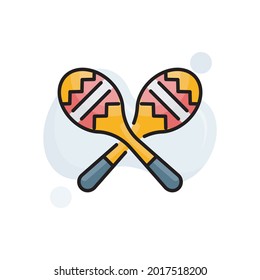 Maracas vector filled outline icon style illustration. EPS 10 file 