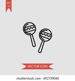 Maracas vector icon, illustration symbol