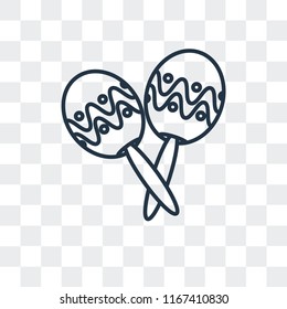 Maracas vector icon isolated on transparent background, Maracas logo concept