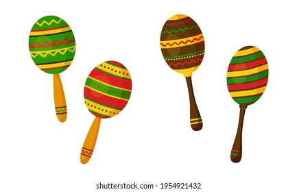 Maracas-Vektorsymbol, mexikanisches Musikinstrument einzeln auf weißem Hintergrund. Cartoon-Illustration