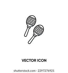 Maracas vector icon . Modern, simple flat vector illustration for website or mobile app. Mexican or African instrument symbol, logo illustration. Pixel perfect vector graphics