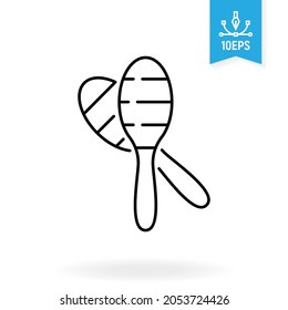 Maracas vector icon. Musical instrument illustration.