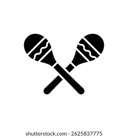 Maracas vector icon and symbol design on a white background