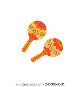 Maracas vector illustration in flat design. Mexican  party and spanish festival symbol vector cards, poster design.