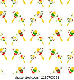 Maracas vector illustration. Seamless Mexican pattern of maraca and maracas. Background for Cinco de Mayo