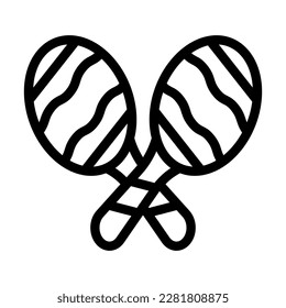 Maracas Vector Line Icon Design