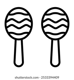 Maracas Vector Line Icon Design