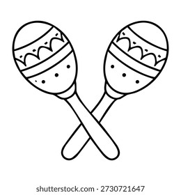 Ícone de linha de vetor Maracas em um fundo branco.
Ícone de linha de vetor em um plano de fundo branco