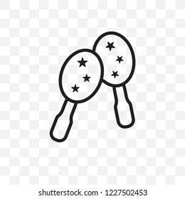 Maracas vector linear icon isolated on transparent background, Maracas transparency concept can be used for web and mobile