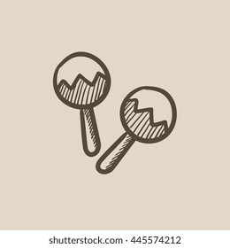 Maracas vector sketch icon isolated on background. Hand drawn Maracas icon. Maracas sketch icon for infographic, website or app.