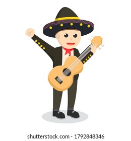 marachi with Guitar design character on white background