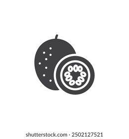 Maracuya fruit vector icon. filled flat sign for mobile concept and web design. Passion fruit glyph icon. Symbol, logo illustration. Vector graphics