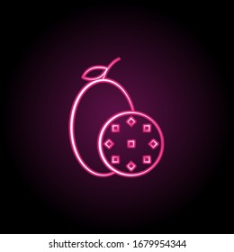 Maracuya neon icon. Simple thin line, outline vector of dia de muertos icons for ui and ux, website or mobile application