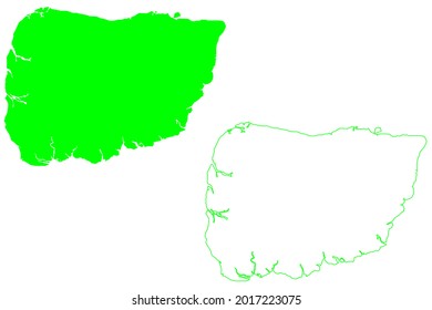 Marajo island (Federative Republic of Brazil, Amazon River, South and Latin America, State of Para) map vector illustration, scribble sketch Marajo map