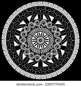Marajoara themed mandala in black and white.