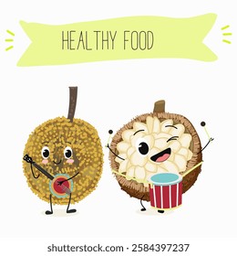  Marang fruit cute funny cheerful characters with different activities.Natural vitamin antioxidant detox food collection. Vector hand drawn illistration.