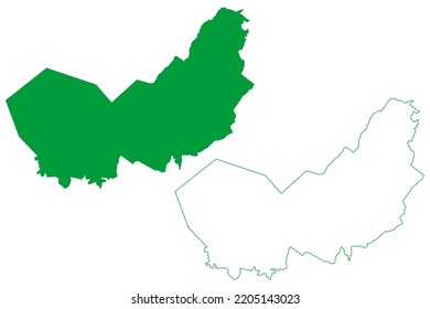 Maranguape municipality (Ceará state, Municipalities of Brazil, Federative Republic of Brazil) map vector illustration, scribble sketch Maranguape map