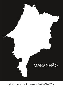 Maranhao Brazil Map black inverted silhouette
