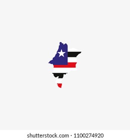 Maranhao - Brazil Map and Flag of Vector Illustration