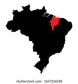 Maranhao state highlighted on Brazil map Vector EPS 10