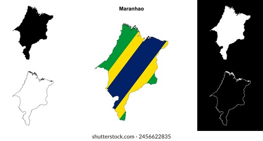 Maranhao state outline map set