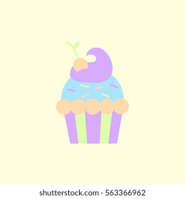 Maraschino Cherry Cupcake vector icon
