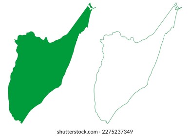 Marataizes municipality (Espírito Santo state, Municipalities of Brazil, Federative Republic of Brazil) map vector illustration, scribble sketch Marataízes map
