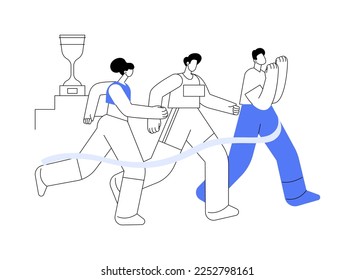 Marathon abstract concept vector illustration. Running competition, active lifestyle, long-distance race, athletic workout, sports training, street fitness, sprint winner abstract metaphor.