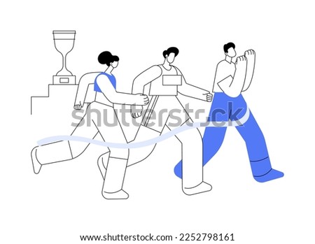 Marathon abstract concept vector illustration. Running competition, active lifestyle, long-distance race, athletic workout, sports training, street fitness, sprint winner abstract metaphor.